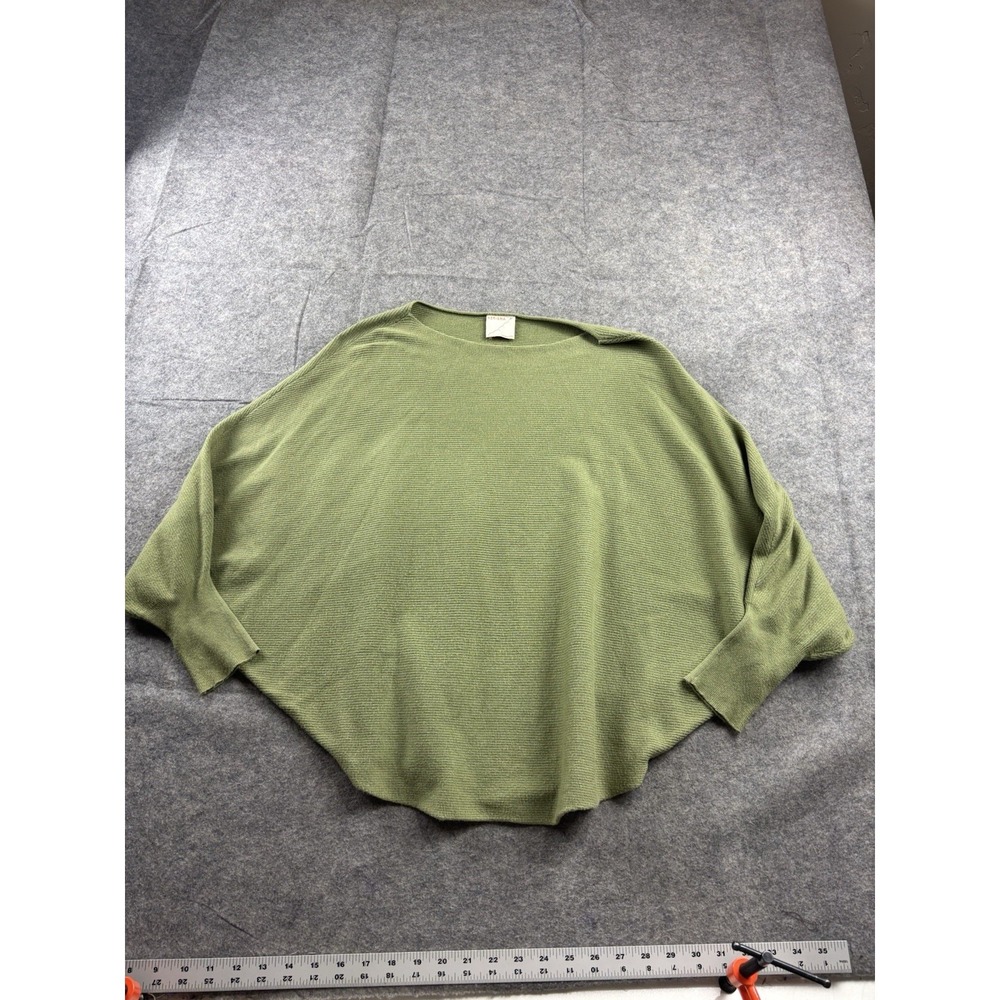 Kerisma Women's OS Green Dolman Sleeve Sweater Stretch Rib Boho Lagenlook Boho